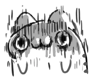😨 emoji 貓貓蟲咖波-黑白素描奇怪表情篇 @moe_sticker_bot Telegram sticker 2 of 32