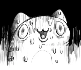 ⭐ emoji 貓貓蟲咖波-黑白素描奇怪表情篇 @moe_sticker_bot Telegram sticker 21 of 32