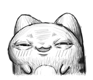 ⭐ emoji 貓貓蟲咖波-黑白素描奇怪表情篇 @moe_sticker_bot Telegram sticker 5 of 32