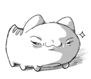 ⭐ emoji 貓貓蟲咖波-黑白素描奇怪表情篇 @moe_sticker_bot Telegram sticker 16 of 32