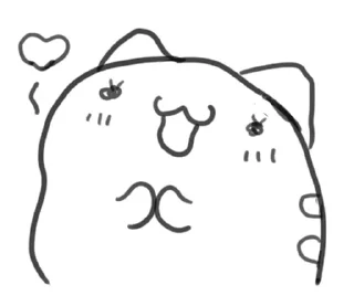 ❤ emoji 貓貓蟲咖波-黑白素描奇怪表情篇 @moe_sticker_bot Telegram sticker 22 of 32