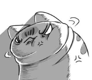 ⭐ emoji 貓貓蟲咖波-黑白素描奇怪表情篇 @moe_sticker_bot Telegram sticker 20 of 32