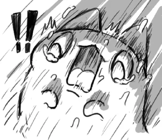😱 emoji 貓貓蟲咖波-黑白素描奇怪表情篇 @moe_sticker_bot Telegram sticker 14 of 32