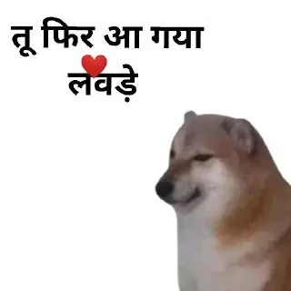 😏 emoji 𝐇𝐢𝐧𝐝𝐢 𝐃ᴏɢ 𝐌ᴇᴍᴇ 💀 @indianstickermeme — @stckrRobot Telegram sticker 21 of 94