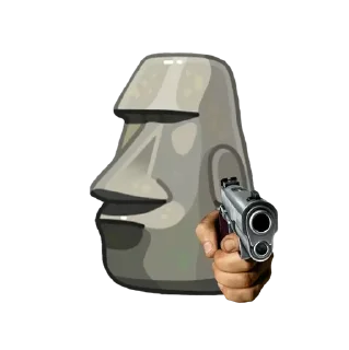 🔫 emoji @stickermaze│@stickerXhub│MOAI Telegram sticker 22 of 54