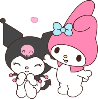 💬 emoji 마이멜로디&amp;쿠로미 환상의 케미 By @KakaoEmoticon Telegram sticker 18 of 24