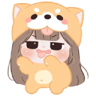 😝 emoji Chubby Baby Girl - Shiba | @cutestickers4you Telegram sticker 14 of 40