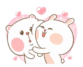 🤗 emoji Puffy Bear & Rabbit @Stickersey Telegram sticker 13 of 50