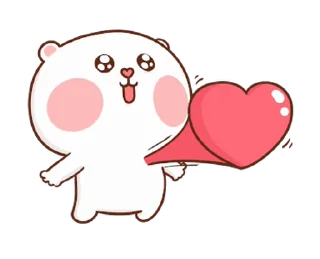 ❤ emoji Puffy Bear & Rabbit @Stickersey Telegram sticker 11 of 50