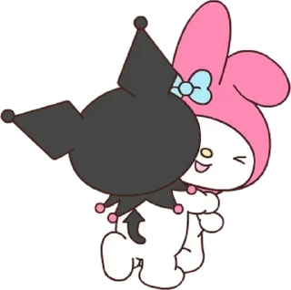 💬 emoji 마이멜로디&amp;쿠로미 환상의 케미 By @KakaoEmoticon Telegram sticker 15 of 24