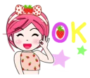 👌 emoji strawberry lady Telegram sticker 23 of 40