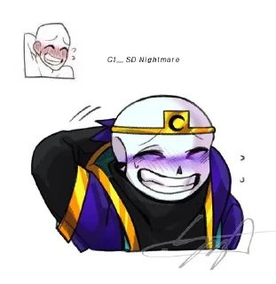 🚬 emoji SD! Nightmare Sans Telegram sticker 19 of 37