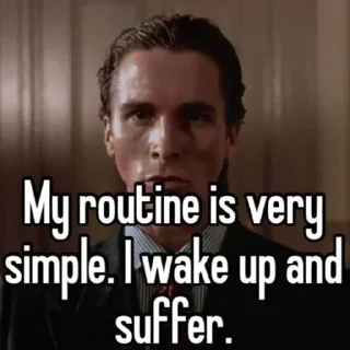 😞 emoji Patrick Bateman's sticker pack (@Mikasa_Ackr_bot) Telegram sticker 18 of 39
