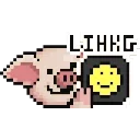 Sticker from LIHKG Pig Animated (Pixel Art, Unofficial)