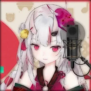 🗯 emoji 🔖›Nakiri Ayame @TIKELCITY2 @NATHAELLY Telegram sticker 9 of 50