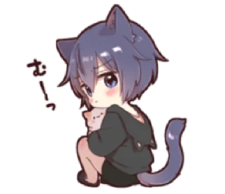 🐈‍⬛️ emoji Boy of a black cat(hoody)2 @TimmyStime Telegram sticker 18 of 32