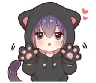 🐈‍⬛️ emoji Boy of a black cat(hoody)2 @TimmyStime Telegram sticker 12 of 32