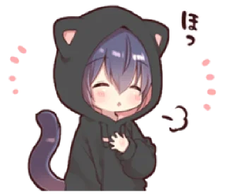 🐈‍⬛️ emoji Boy of a black cat(hoody)2 @TimmyStime Telegram sticker 5 of 32