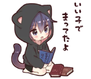 🐈‍⬛️ emoji Boy of a black cat(hoody)2 @TimmyStime Telegram sticker 16 of 32