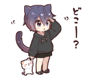 🐈‍⬛️ emoji Boy of a black cat(hoody)2 @TimmyStime Telegram sticker 13 of 32