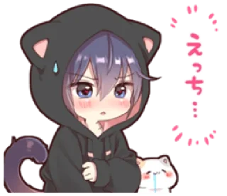 🐈‍⬛️ emoji Boy of a black cat(hoody)2 @TimmyStime Telegram sticker 17 of 32