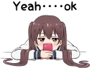 😞 emoji Sarcastic girl with pigtails Telegram sticker 17 of 80