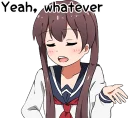 😒 emoji Sarcastic girl with pigtails Telegram sticker 13 of 80