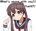 😯 emoji Sarcastic girl with pigtails Telegram sticker 6 of 80