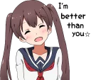 😊 emoji Sarcastic girl with pigtails Telegram sticker 2 of 80