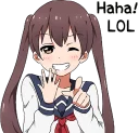 😆 emoji Sarcastic girl with pigtails Telegram sticker 15 of 80