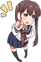 🙁 emoji Sarcastic girl with pigtails Telegram sticker 22 of 80