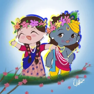 ❤️ emoji Radha Krishna❤️ @Itsunusual_16 Telegram sticker 12 of 48