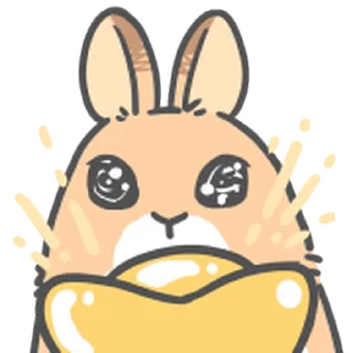 ⭐ emoji 兔子多多狐狸亂亂的財源滾滾新年 @moe_sticker_bot Telegram sticker 6 of 40