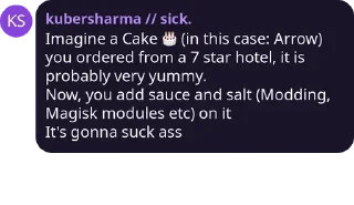 Sticker from ArrowOS replies