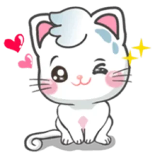 Sticker from tiny white kitten @sugarcunt
