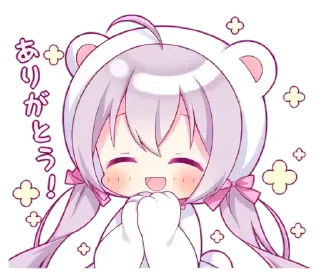 Sticker from くまの着ぐるみの女の子