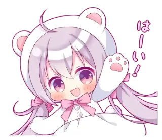 Sticker from くまの着ぐるみの女の子