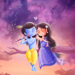 ❤️ emoji Radha Krishna❤️ @Itsunusual_16 Telegram sticker 13 of 48