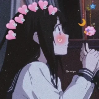 🖤 emoji 𝘊𝘶𝘵𝘪𝘦𝘴 ♡´`♡ { @Ikku2311} Telegram sticker 17 of 120