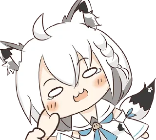 🤪 emoji 大白貓 @ShirakamiFubuking Telegram sticker 14 of 46