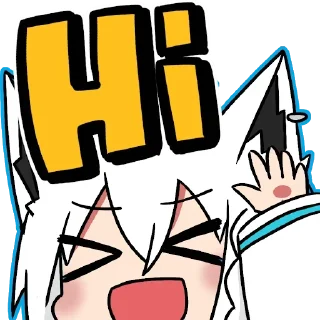 👋 emoji 大白貓 @ShirakamiFubuking Telegram sticker 16 of 46