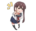 👆 emoji Sarcastic girl with pigtails Line Stickers Telegram sticker 22 of 81