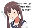😴 emoji Sarcastic girl with pigtails Line Stickers Telegram sticker 10 of 81