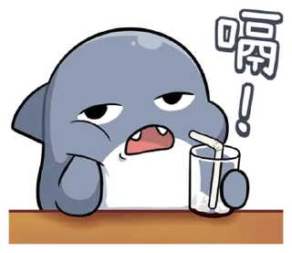 🙄 emoji 胖鯊魚鯊西米13要當乖寶寶 @moe_sticker_bot Telegram sticker 18 of 40