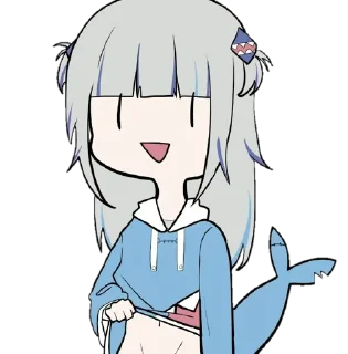 🙂 emoji Gawr Gura ➜ @animee_stickers Telegram sticker 9 of 44