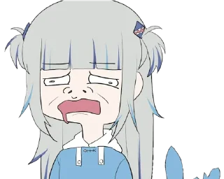 😫 emoji Gawr Gura ➜ @animee_stickers Telegram sticker 6 of 44