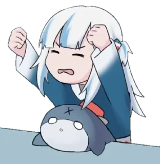 ☹️ emoji Gawr Gura ➜ @animee_stickers Telegram sticker 18 of 44
