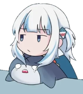 🤔 emoji Gawr Gura ➜ @animee_stickers Telegram sticker 17 of 44