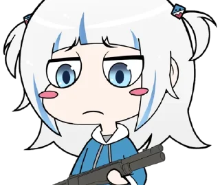 😕 emoji Gawr Gura ➜ @animee_stickers Telegram sticker 21 of 44