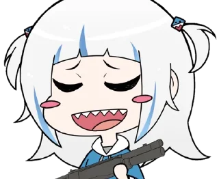 😄 emoji Gawr Gura ➜ @animee_stickers Telegram sticker 24 of 44